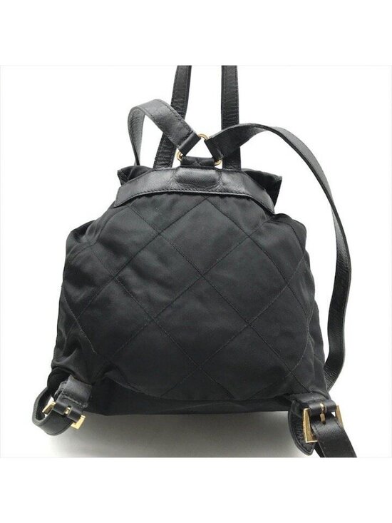 Prada Nylon Tessuto Triangle Logo Leather Backpack Black main image 7